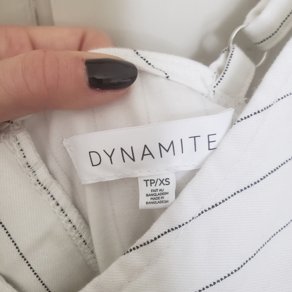 White striped dynamite wide leg jumpsuit - Picture 2 of 5